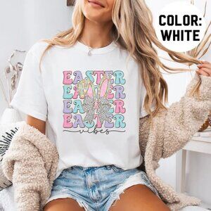 Easter Vibes Tshirt, Cute Bunny Shirt, Easter Gift Tee